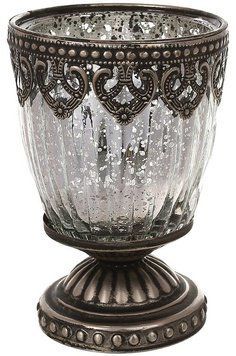 Свічник скляний "Antique Cup" &Oslash;8.5см, античне срібло (арт. 32330266) фото