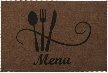 Набір 12 сервірувальних килимків Doily Menu 30х45см, плейсмат (подтарельники), коричневий (арт. 32327784) фото