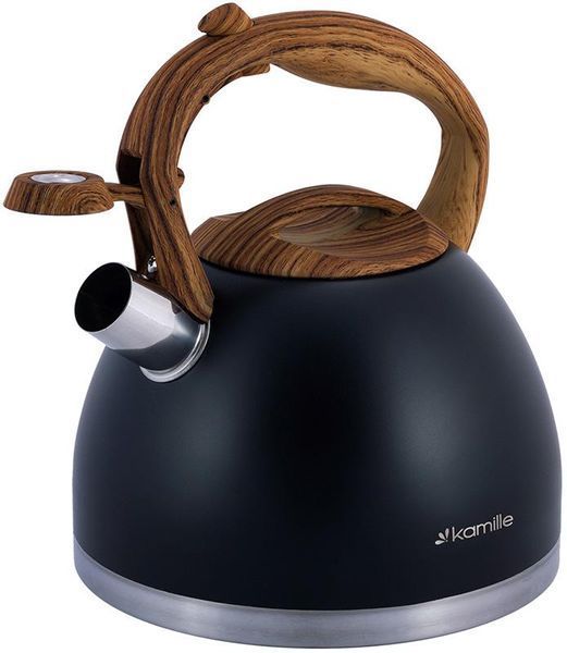 Чайник Kamille Whistling Kettle Black 2.7л з нержавіючої сталі зі свистком (арт. 32323899) фото