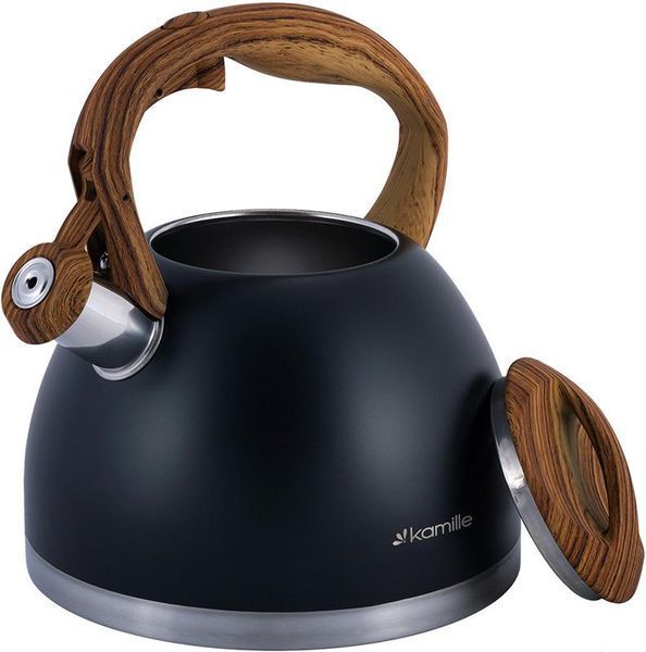 Чайник Kamille Whistling Kettle Black 2.7л з нержавіючої сталі зі свистком (арт. 32323899) фото