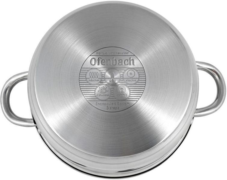 Каструля Ofenbach Casserole з нержавіючої сталі 6л зі скляною кришкою (арт. 32329256) фото