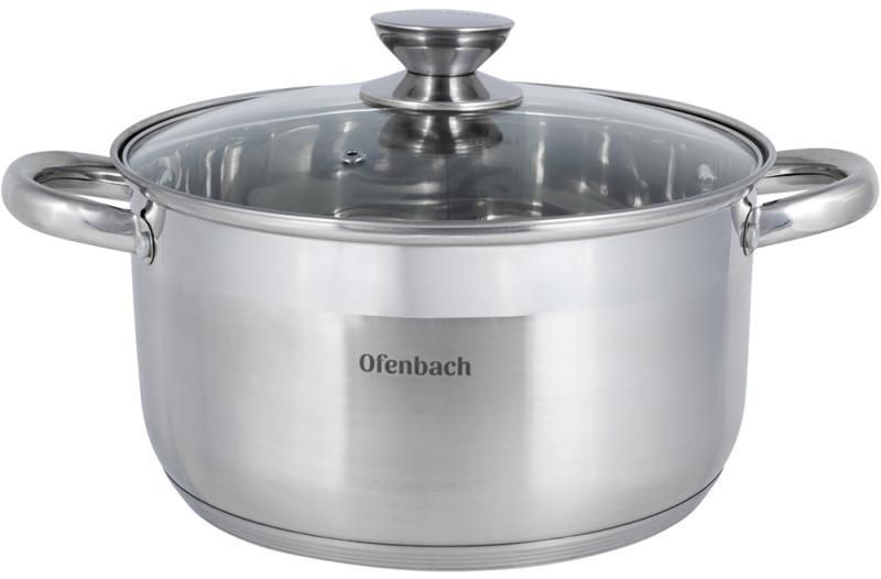 Каструля Ofenbach Casserole з нержавіючої сталі 6л зі скляною кришкою (арт. 32329256) фото