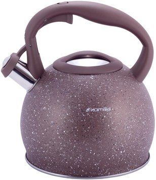 Чайник Kamille Whistling Kettle 3л з нержавіючої сталі зі свистком (коричневий граніт) (арт. 32329218) фото