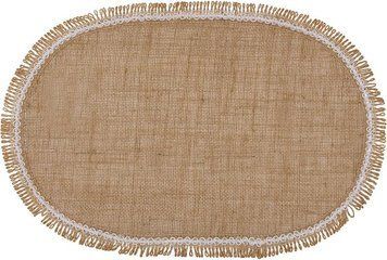 Набір 6 льняних підтарельників "Natural Lace" 30х45см, овальні (арт. 32330126) фото