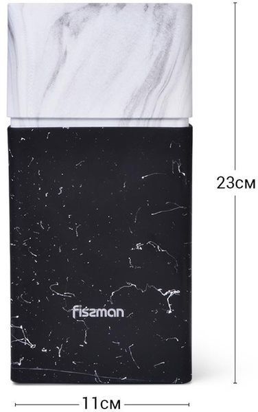 Колода-підставка для ножів Fissman Marble 11х23см, пластик чорно-білий (арт. 32324380) фото