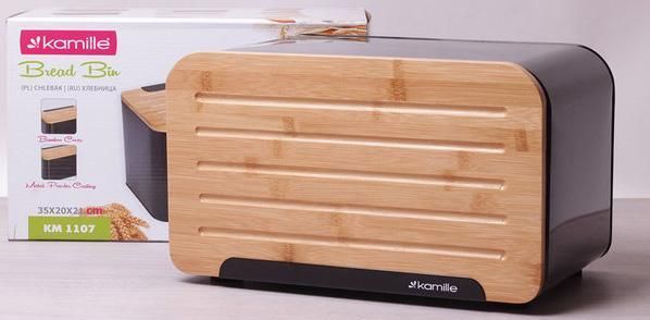 Хлібниця Kamille Breadbasket Steel&Bamboo 35х20см з нержавіючої сталі (арт. 32314478) фото - "RestoMarket" Хлібниця Kamille Breadbasket Steel&Bamboo 35х20см з нержавіючої сталі (арт. 32314478) фото