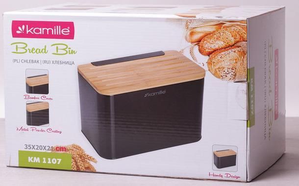 Хлібниця Kamille Breadbasket Steel&Bamboo 35х20см з нержавіючої сталі (арт. 32314478) фото - "RestoMarket" Хлібниця Kamille Breadbasket Steel&Bamboo 35х20см з нержавіючої сталі (арт. 32314478) фото