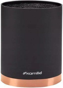 Підставка Kamille Black&Rose, колода для ножів 16х7х22см з поліпропіленовим наповнювачем (арт. 32329147) фото