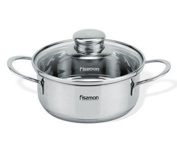 Каструля Fissman BAMBINO 900мл зі скляною кришкою (арт. 3237785) фото