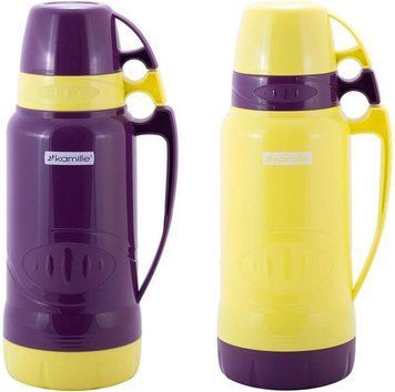 Термос Kamille Glass Violet 1800мл дзеркальна колба і 2 чашки (арт. 32320481) фото