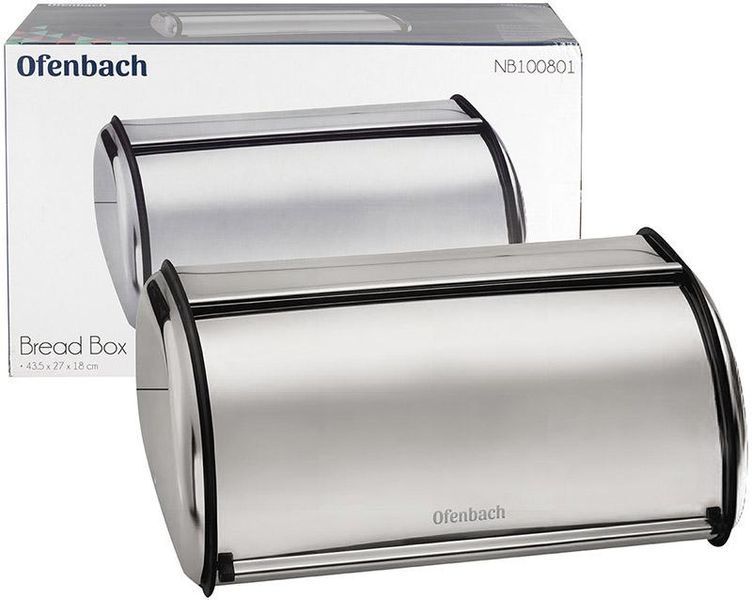 Хлібниця Ofenbach Breadbox 43.5х27х18см, нержавіюча сталь, срібло (арт. 32324026) фото