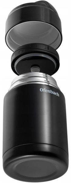 Термос харчовий Ofenbach 1000мл із нержавіючої сталі, чорний (арт. 32329278) фото