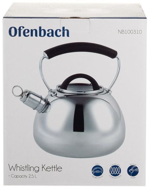 Чайник Ofenbach Magic Kettle 2.5л зі свистком та скляною кришкою (арт. 32329292) фото