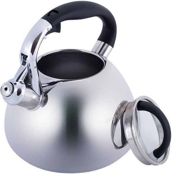 Чайник Kamille Whistling Kettle 2.8л з нержавіючої сталі зі свистком і скляною кришкою (арт. 32323890) фото