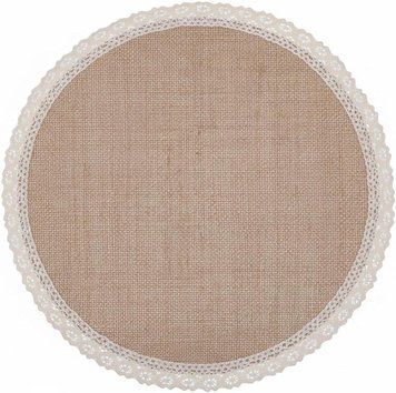 Набір 6 льняних підтарельників "Natural Lace" &Oslash;38см, круглі (арт. 32330129) фото