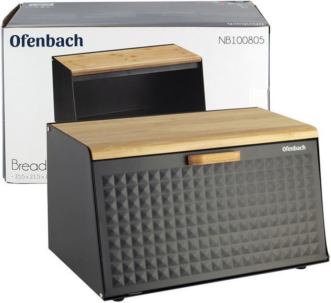 Хлібниця Ofenbach Breadbox 35.5х21.5х19.5см, нержавіюча сталь, чорний (арт. 32324030) фото