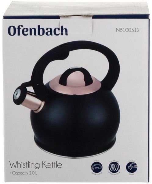 Чайник Ofenbach Rose 2л нержавіюча сталь, зі свистком (арт. 32329298) фото