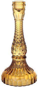 Свічник скляний "Crystal Glass" 22см, бурштиновий (арт. 32328423) фото