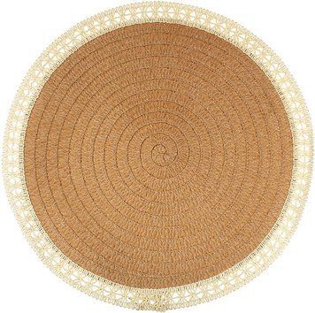 Набір 6 льняних підтарельників "Boho Lace" &Oslash;38см, коричневі (арт. 32330132) фото