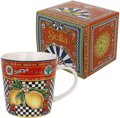 Кухоль порцеляновий Sicilia "Limoni" (Лимони) 450мл, подарункова чашка (арт. 32329467) фото