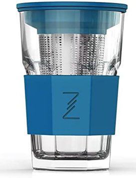 Стакан-заварник ZestGlass Original 415мл з металевим ситом і силіконовим захистом (синій) (арт. 32323048) фото