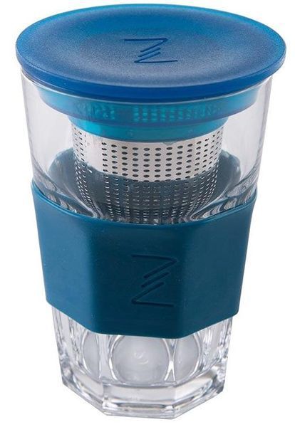 Стакан-заварник ZestGlass Original 415мл з металевим ситом і силіконовим захистом (синій) (арт. 32323048) фото