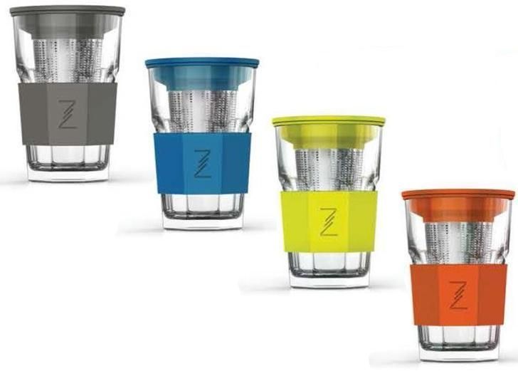 Стакан-заварник ZestGlass Original 415мл з металевим ситом і силіконовим захистом (синій) (арт. 32323048) фото