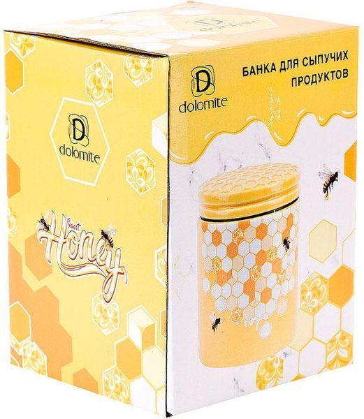 Банка керамічна "Sweet Honey" 650мл для сипучих продуктів, жовтий (арт. 32325210) фото