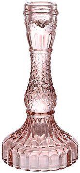 Набір 12 скляних свічників "Crystal Glass" 17см, ніжно-рожевий (арт. 32328426) фото