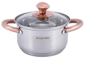 Каструля Kamille Catalin 4.5л з нержавіючої сталі з мірною шкалою (арт. 32322323) фото