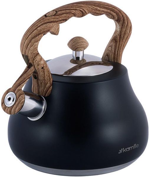 Чайник Kamille Whistling Kettle Black 2.7л з нержавіючої сталі зі свистком (чорний) (арт. 32323900) фото
