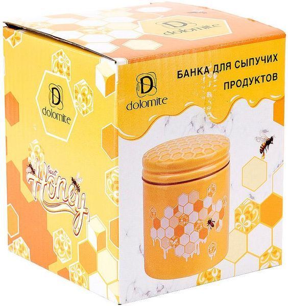Банка керамічна "Sweet Honey" 480мл для сипучих продуктів, жовтий (арт. 32325212) фото