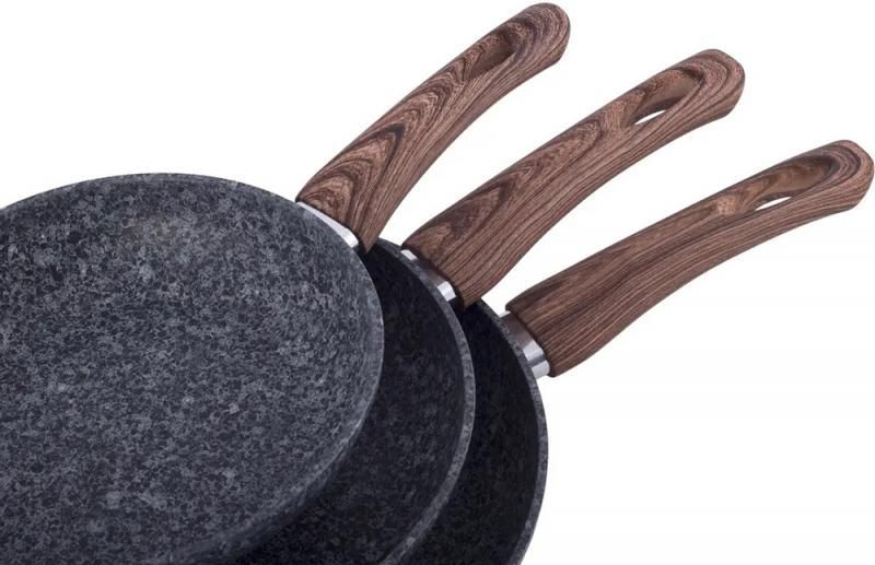 Набір 3 сковороди Kamille Grey Marble 20см, 24см, 28см, індукційні з антипригарним покриттям (арт. 32326852) фото
