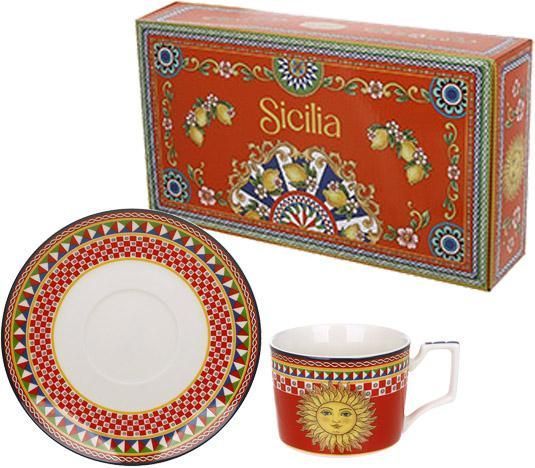 Чайно-кавовий набір Sicilia "Sole" (Сонце) 220мл на 6 персон, порцеляна (арт. 32329457) фото