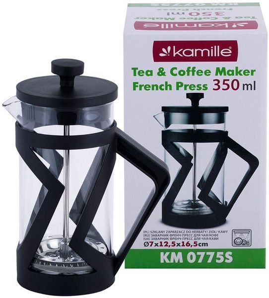 Френч-прес Kamille Jeff 350мл з пластиковою ручкою (арт. 32323806) фото - "RestoMarket" Френч-прес Kamille Jeff 350мл з пластиковою ручкою (арт. 32323806) фото