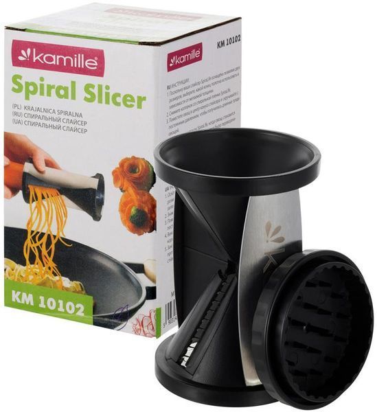 Шинківка спіральна Kamille SpiraLife 11см, чорна (арт. 32326853) фото - "RestoMarket" Шинківка спіральна Kamille SpiraLife 11см, чорна (арт. 32326853) фото
