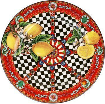 Набір 4 порцелянові тарілки Sicilia "Limoni" &Oslash;19см (Лимони) (арт. 32329449) фото