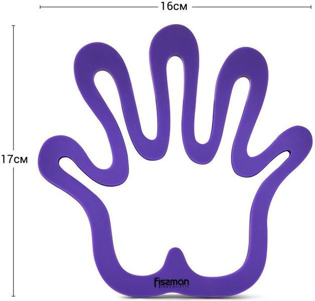 Підставка під гаряче Fissman Lilac Hand 16x17см силіконова (арт. 32324628) фото