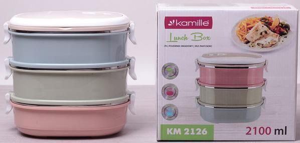 Ланч-бокс Kamille Food Box 3 ємності по 700 мл, 20х14.5х18.5см (арт. 32314520) фото