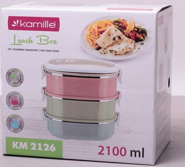 Ланч-бокс Kamille Food Box 3 ємності по 700 мл, 20х14.5х18.5см (арт. 32314520) фото
