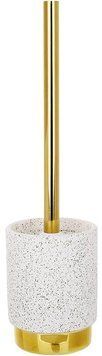 Йоржик для туалету з керамічною підставкою "White Granite & Gold" 32см (арт. 32328694) фото