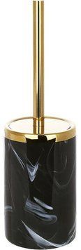 Йоржик для туалету з керамічною підставкою "Black Marble & Gold" 31см (арт. 32328695) фото