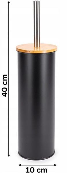 Йоржик для унітазу Kamille 40см у металевій підставці (чорний) (арт. 32329184) фото