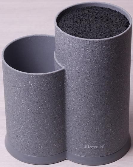 Колода для ножів Kamille Brash Stand подвійна 22см пластикова (арт. 32314506) фото