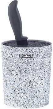 Підставка-колода Ofenbach Snow Marble для кухонних ножів 16х7х22.5см, овальна (арт. 32323998) фото