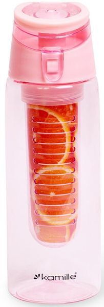 Пляшка для води Kamille Fruit 660мл пластикова з відсіком для фруктів (арт. 32319286) фото