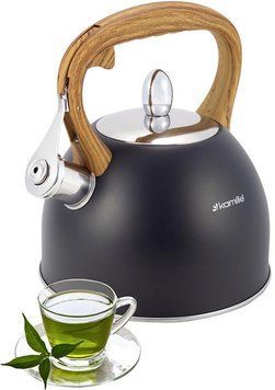 Чайник Kamille Whistling Kettle Black 2.5л з нержавіючої сталі зі свистком (чорний) (арт. 32323901) фото