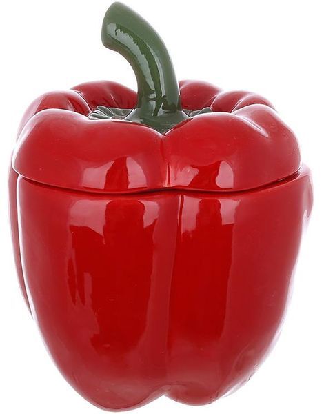 Набір 2 керамічні банки "Pepper" 550мл для сипучих продуктів, червоний перець (арт. 32329548) фото