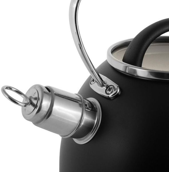 Чайник Ofenbach Magic Kettle 2.5л зі свистком та скляною кришкою, чорний (арт. 32329293) фото