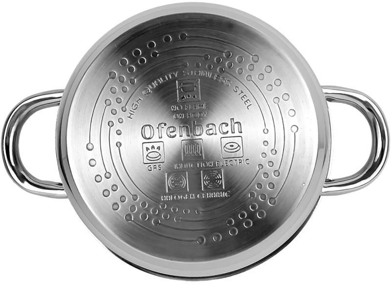 Каструля індукційна Ofenbach Casserole із нержавіючої сталі 2л зі скляною кришкою (арт. 32329261) фото